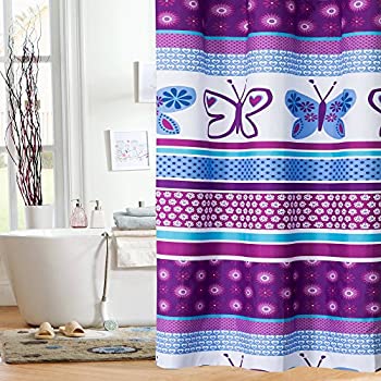 【中古】【インポート品・未当て嵌める】Mainstays Kids Purple Butterfly Shower Curtain キッチン用品・食器・調理器具-その他