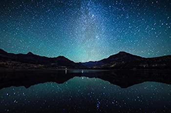 【中古】【輸入品・未使用】Starry Night Sky Milky Way Reflection Water Landscape Artisticフォトポスター12?x 18インチ 24x36 inches