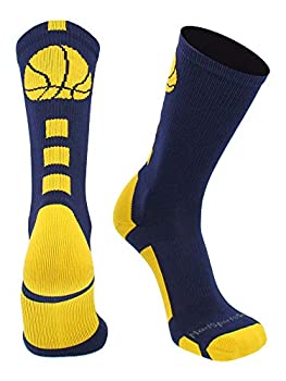 【中古】【インポート品・未当て嵌める】MadSportsStuff 篭球のロゴタイプ 運動競技労働者の一団靴下 L 青碧