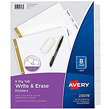 【中古】【輸入品・未使用】8タブバインダーディバイダー 書き込み&消去 ホワイトビッグタブ 10セット(23078)|スカイマーケットプラス