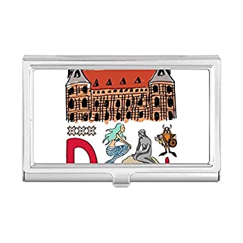 【中古】【インポート品・未当て嵌める】Demark National Symbol ランドマークパターン 名刺保持者 入れもの 衣嚢ボックス席 紙入れ