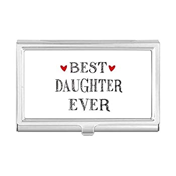 【中古】【インポート品・未当て嵌める】Best Daughter Ever ひき掛ける句 ハート形 名刺保持者 入れもの 衣嚢 ボックス席 紙入れ