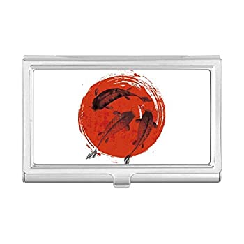 【中古】【インポート品・未当て嵌める】日本製赤いこと鯉 毛の荒物 抽象化 名刺保持者 入れもの 衣嚢ボックス席 紙入れ