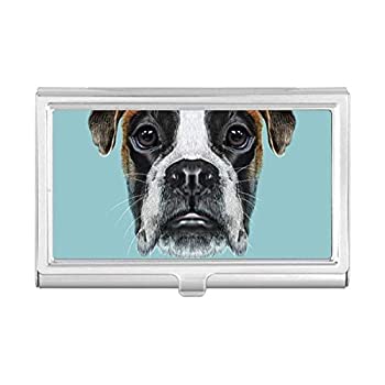 【中古】【インポート品・未当て嵌める】Lop-eard ボクサー 犬 愛玩動物 毛の荒物 名刺保持者 入れもの 衣嚢ボックス席 札入れ
