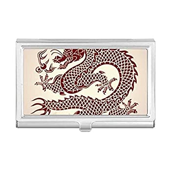 【中古】【インポート品・未当て嵌める】中国火竜 毛の荒物すがた絵 名刺保持者 入れもの 衣嚢ボックス席 紙入れ