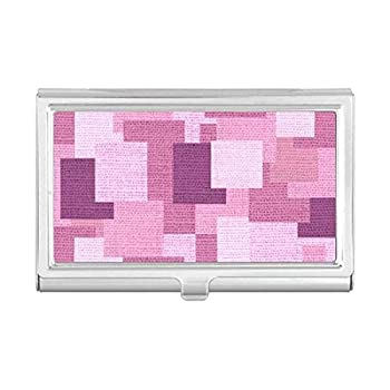 【中古】【インポート品・未当て嵌める】布切れ 麻編み物 パープル 四角四面 モザイック 名刺保持者 入れもの 衣嚢 ボックス席 紙入れ