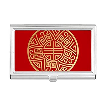 【中古】【インポート品・未当て嵌める】ゴールド ラウンド 瀬戸もの ラッキーパターン 名刺保持者 入れもの 衣嚢 ボックス席 札入れ