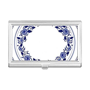 【中古】【インポート品・未当て嵌める】中国培養 青み御花 名刺保持者 入れもの 衣嚢ボックス席 紙入れ