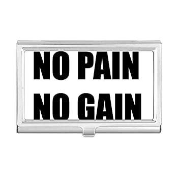 【中古】【インポート品・未当て嵌める】No Pain No Gain ひき掛ける句 黒いこと Encourage Positive 名刺保持者 入れもの 衣嚢ボックス席 紙入れ