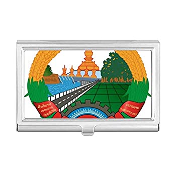 【中古】【インポート品・未当て嵌める】Laos アジア 国家的旗幟 名刺保持者 入れもの 衣嚢ボックス席 紙入れ