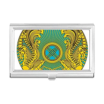 【中古】【インポート品・未当て嵌める】Kazakhstan アジア 国家的旗幟 名刺保持者 入れもの 衣嚢ボックス席 紙入れ