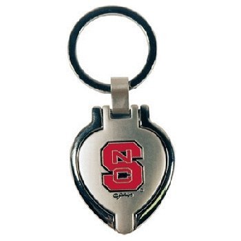 【中古】【インポート品・未当て嵌める】NCAA ノースカロライナ州立単科大学 狼容器に並べる メタルハートロケットキーチェーン