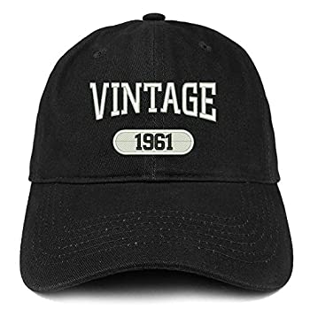 【中古】【輸入品・未使用】トレンディアパレルショップヴィンテージ1957刺繍60th Birthday Relaxed継手コットンキャップ カラー: ブラック