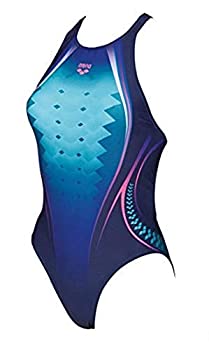 【中古】【輸入品・未使用】arena One Placed Print Women's Booster One Swimsuit,Navy/Aphrodite (709),28
