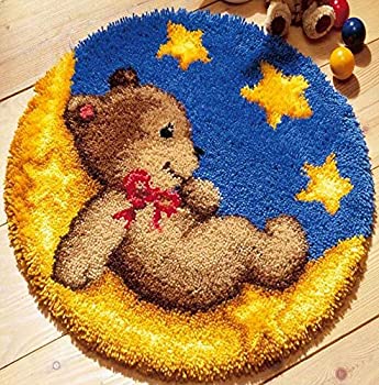 【中古】【輸入品・未使用】LAPATAIN ラッチフックキット DIY かぎ針編み糸キット カーペット 刺繍 フック ラグ キット 刺繍セット クッション 子供 大人 ホームデコ クマ (