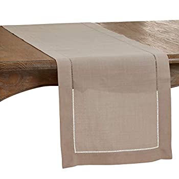【中古】【インポート品・未当て嵌める】SARO LIFESTYLE ロチェスターコレクション 時刻表伝令 ヘムステッチボーダー 16in x 120in トープ