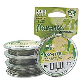 【中古】【輸入品・未使用】Beadsmith Flex-Rite 21 ストランド ナイロンコーティング ステンレススチール ビーズワイヤー ジュエリー作成サプライ 直径0.02 クリア - 100フ
