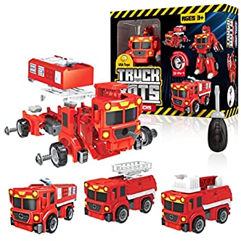 【中古】【輸入品・未使用】USA Toyz トラックボット 消防車ロボット 子供用 ? 3イン1 ロボットおもちゃトラック 分解おもちゃ 男の子と女の子向け 19ピース STEM組み立て|スカイマーケットプラス