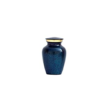 【中古】【輸入品・未使用】SCEXPORTS 真鍮 フォーエバー ミニ 火葬 記念品 遺灰入れ 美しい小さな骨壺 NAVI ブルー色 プレミアムケース付き 手作り火葬用遺灰入れ 愛する人