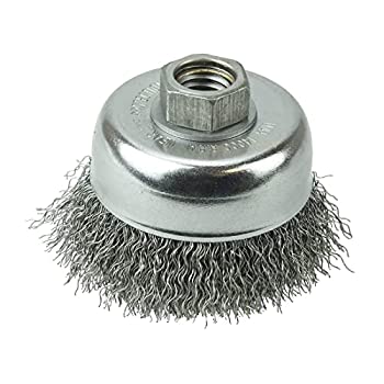 【中古】【輸入品・未使用】Weiler Wire Cup Brush, Threaded Hole, Steel, Crimped Wire, 3 Diameter, 0.014 Wire Diameter, 10x1.25 mm Arbor, 1 Bristle Length, 14000 r｜スカイマーケットプラス