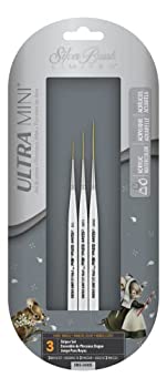 【中古】【輸入品・未使用】Silver Brush UMS-2440S Ultra Mini Striper Short Handle Brush Set, 3 Per Pack