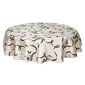 【中古】【輸入品・未使用】LenoxリネンHoliday Nouveauリボンテーブルクロス52?x 70?Oblong???Holidayクリスマステーブルクロス