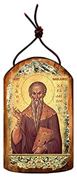 【中古】【インポート品・未当て嵌める】Icon Saint Haralambos 木製飾り付け 飾り付け 飾り付け板 キッチン用品・食器・調理器具-その他