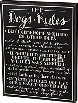 【中古】【輸入品・未使用】Primitives by Kathy ボックス型 ウォールサイン「A Dog Doesn't Care」 13.25\