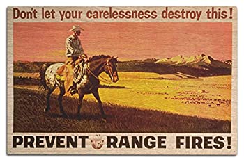 【中古】【輸入品・未使用】Smokey Bear???prevent範囲Fires???ヴィンテージポスター 10 x 15 Wood Sign LANT-79812-10x15W|スカイマーケットプラス