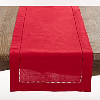 【中古】【輸入品・未使用】SAROロチェスターコレクションランナーwith Hemstitched Borderレッド、72インチ長X 16インチ幅