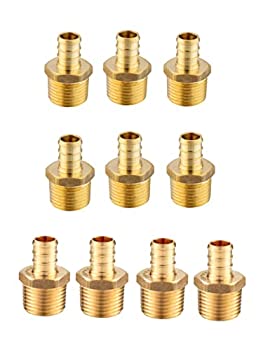【中古】【輸入品・未使用】EFIELD PEX 1/2インチ x 1/2インチ NPTオスアダプタ真鍮クリンプ継手(鉛なし) 10個 (1/2インチ x 1/2インチ)｜スカイマーケットプラス