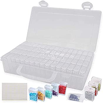 【中古】【輸入品・未使用】RZJZGZ 64グリッド ダイヤモンド刺繍ボックス ジュエリードリル 収納ボックス クリアプラスチック ダイヤモンドペインティング アクセサリーボッ