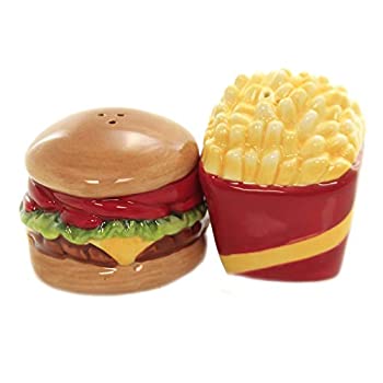 【中古】【輸入品・未使用】Salt & Pepper Shakers Set - BURGER AND FRIES New Ceramic Gifts 8996 20,065円