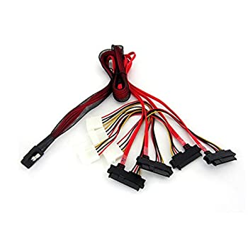 【中古】【輸入品・未使用】Mini SAS SFF - 8087?x 4にファンアウト4?SAS 29ピンメスSATAと電源|スカイマーケットプラス