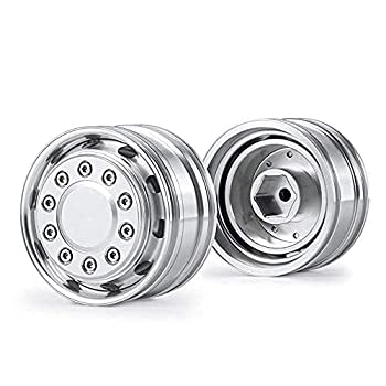 【中古】【輸入品・未使用】RC-Hub アルミ製10スポークフロントホイールリムハブ 1/14 タミヤ トレーラクタートラック RCカー用 (シルバー) 2個