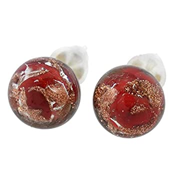 【中古】【輸入品・未使用】GlassOfVenice ムラーノガラスボールスタッドピアス スパークリングレッド|スカイマーケットプラス