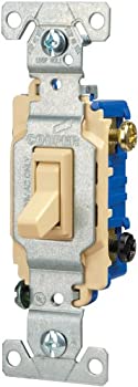 【中古】【輸入品・未使用】Eaton 1303-7V 15-Amp 120-volt Standard Grade 3-Way Toggle Switch with Push and Side Wiring, Non-Grounding, Ivory by Eaton