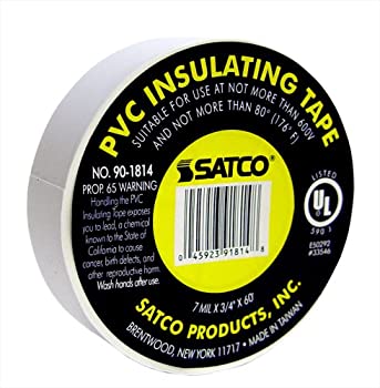 【中古】【輸入品・未使用】Satco Products 90/1814 電気テープ ホワイト 3/4インチ x 60フィート