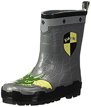 【中古】【輸入品・未使用】Kidorable Dragon Knight グレー 天然ゴム レインブーツ プルオンヒールタブ付き(ビッグキッズ) US サイズ: 6 Toddler カラー: グレイ