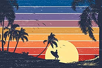【中古】【インポート品・未当て嵌める】レトロサーファーサンセットビーチグラフィックポスター 18x12 36x24 inches 348791