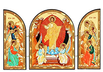 【中古】【輸入品・未使用】イエス・キリストの宗教復活 ロシアのアイコントリプティック 4 3/4インチ|スカイマーケットプラス