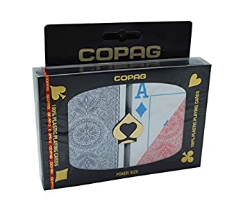 【中古】【輸入品・未使用】4色 レッド/ブルー ポーカーサイズ ジャンボインデックス 2デッキセット