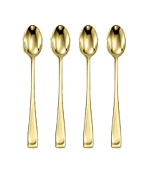 【中古】【輸入品・未使用】Oneida Moda Lux アイスティースプーン 4個セット つや消しゴールド 18/10 ステンレス｜スカイマーケットプラス