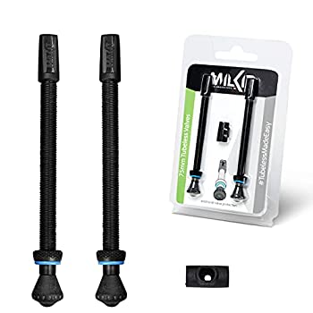 【中古】【インポート品・未当てはめる】milKit 銀輪熱電子管受け答え プレスタバルブステム 黒いこと - チューブレスタイヤバルブコアと弁膜中核グループ取りはらい物の具属する - 2個容器に並べる (75粍)