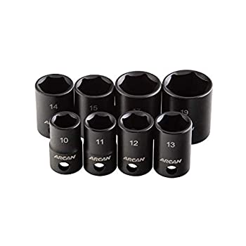 【中古】【インポート品・未当て嵌める】ARCAN PROFESSIONAL TOOLS 3/8in ドライブインパクトソケットセット メトリック 10粍 - 19粍 クロム-V 8個 (AS2388M)