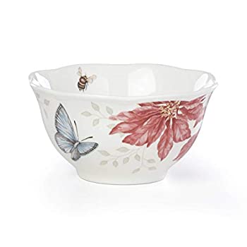 【中古】【輸入品・未使用】Lenox 884609 バタフライメドウポインセチアライスボウル 0.67ポンド レッド