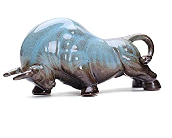 【中古】【輸入品・未使用】LuckyBuddha 壁 ストリート ブル アート像 絶妙なエレガントなセラミッククラフト 富雄牛像 彫刻 家やオフィスの装飾 (止められません)｜スカイマーケットプラス