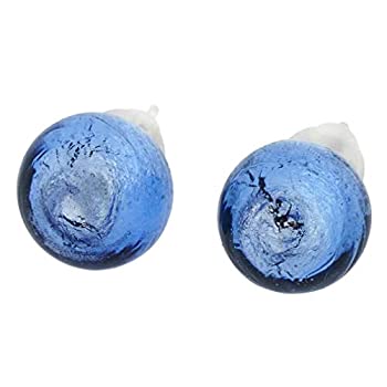 【中古】【輸入品・未使用】GlassOfVenice ムラーノガラスボールスタッドピアス スカイブルー