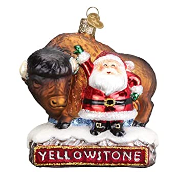 【中古】【輸入品・未使用】Old World Christmas サンタとバイソンクリスマスオーナメント マルチカラー