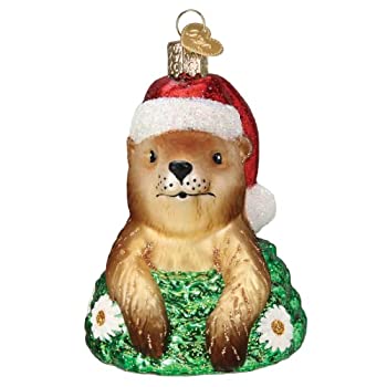 【中古】【輸入品・未使用】Old World Christmas サンタ グラウンドホッグ ガラス吹きオーナメント クリスマスツリー用